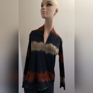 Ellen Margaret Moody 90's Size Large tie-dye style long sleeve blouse